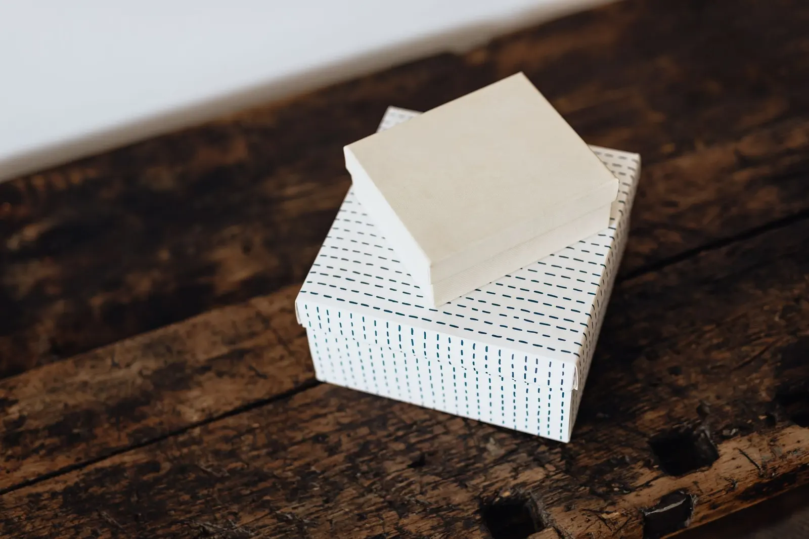 An elegant gift box on an office desk
