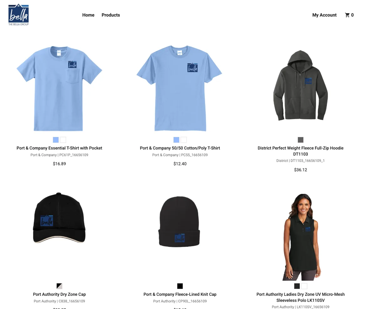 Apparel group online company store built by Heart & Hook