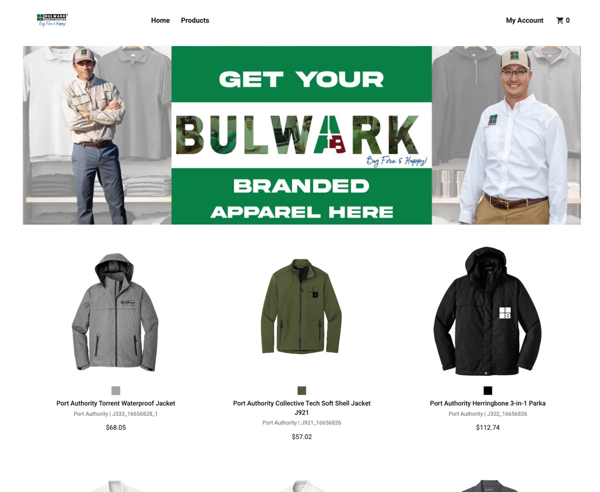 Workwear brand online company store built by Heart & Hook